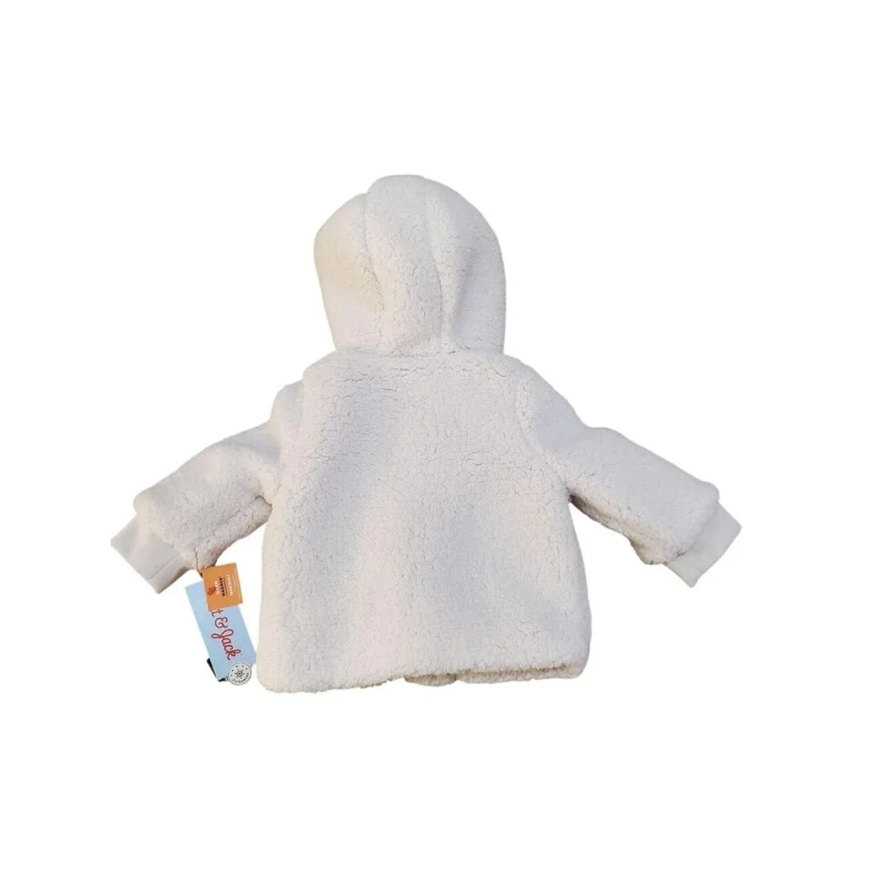 Cat‎ & Jack Baby Hooded Sherpa Jacket Cream Cozy Winter Coat Toddler